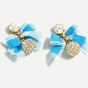 J.Crew Festive Pavé Bow Earrings NWOT